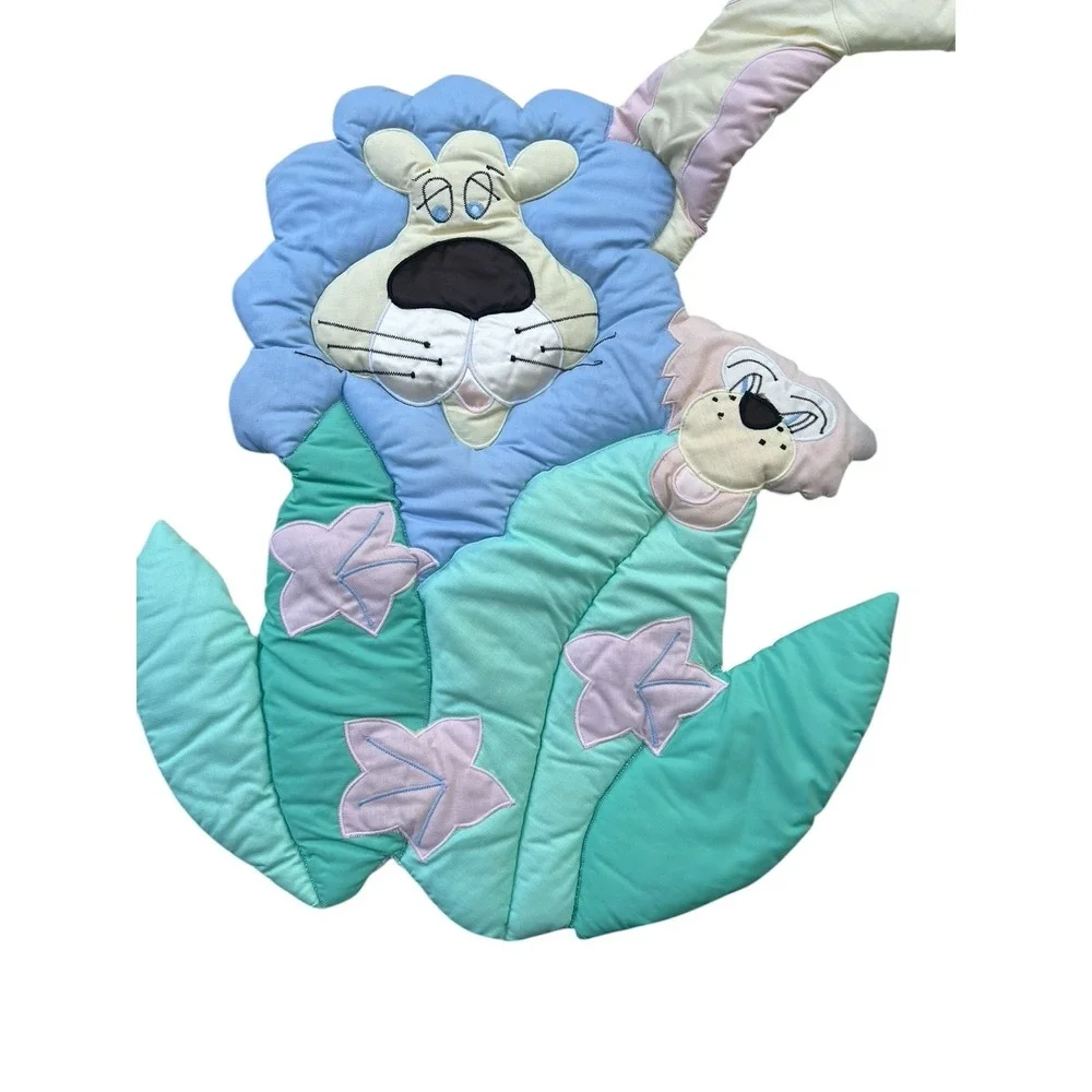 Baby Comforter and Wall Hanging Jungle Animals‎ Blue Green